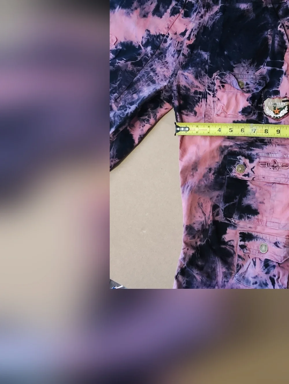 Vintage Rock Revival Pink and Black Tie-Dye Cargo Pants - Picture 13 of 16